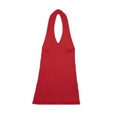Marianne By Marie Jordane Women's Edie Open-back Pointelle Dress – Red