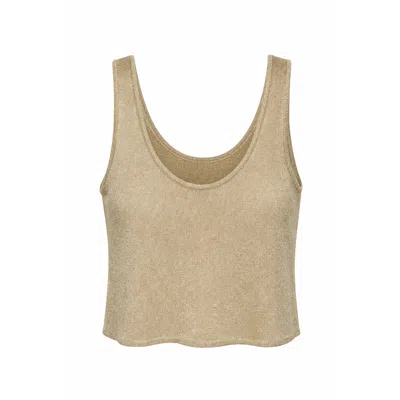 Marianne By Marie Jordane Women's Elegant Low-back Lurex Golden Top Sasha Made In France