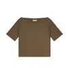 Marianne By Marie Jordane Women's Green Cléo Asymmetrical T-shirt Khaki In Green