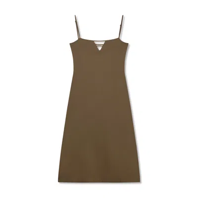Marianne By Marie Jordane Women's Green Karma Open-back Midi Dress Kaki