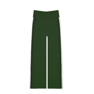 Marianne By Marie Jordane Women's Green / White Dylan Green Wide-leg Pants