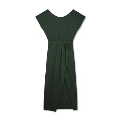 Marianne By Marie Jordane Women's Iggy Midi Dress Organic Cotton Green