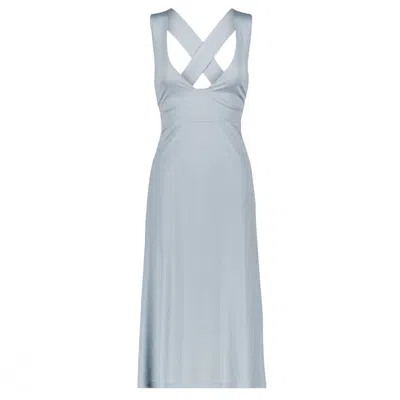 Marianne By Marie Jordane Women's Jade Open Back Blue Silk Dress