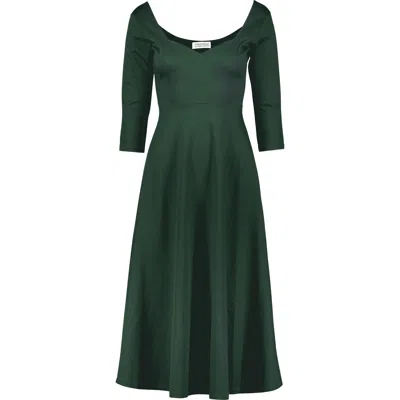 Marianne By Marie Jordane Women's Katy Midi Dress Heart Neckline Green