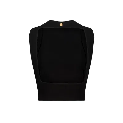 Marianne By Marie Jordane Women's Kirsten Open Back Crop Top Black