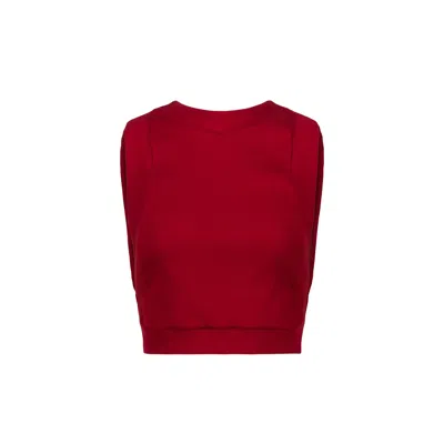 Marianne By Marie Jordane Women's Kirsten Open Back Crop Top Chili Red