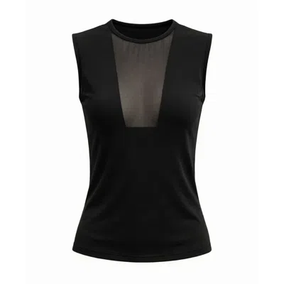 Marianne By Marie Jordane Women's Kylie Black Organic Cotton Mesh Panel To