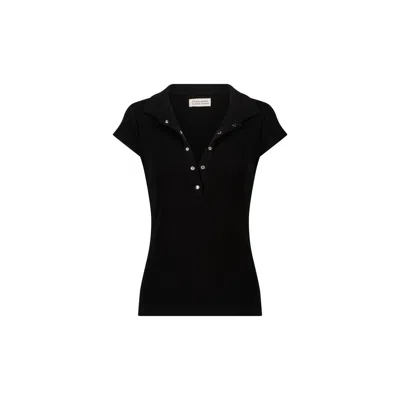 Marianne By Marie Jordane Women's Lena Black Polo Shirt