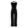 Marianne By Marie Jordane Women's Marylin Jumpsuit Open Back Black In Black