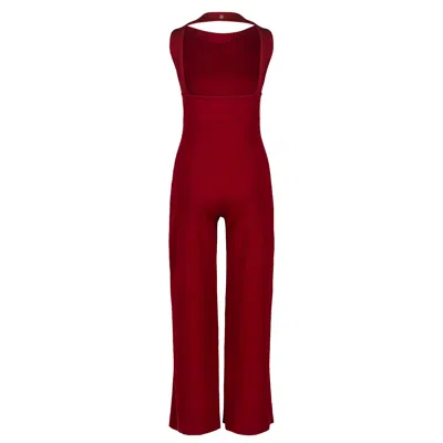 Marianne By Marie Jordane Women's Marylin Jumpsuit Open Back Chili Red