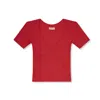 Marianne By Marie Jordane Women's Mila Pointelle Jersey Top Red In Red