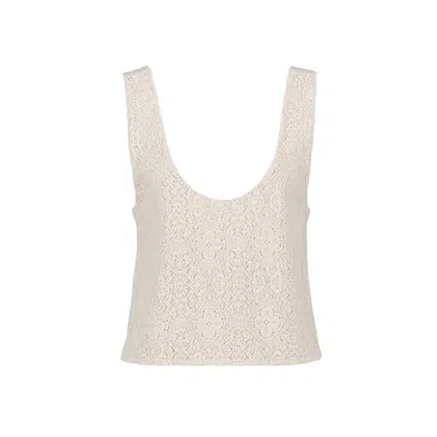 Marianne By Marie Jordane Women's Neutrals Sacha Beige Crochet Top