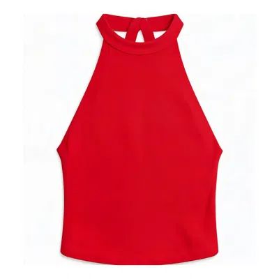 Marianne By Marie Jordane Women's Parker Red Backless Halter Top In Upcycled Viscose