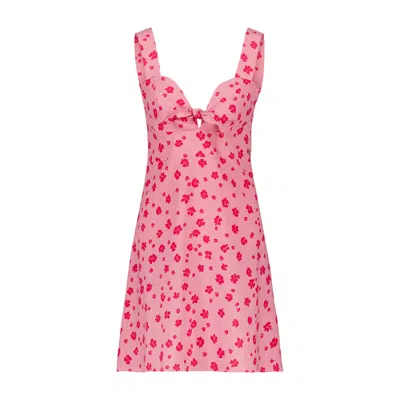 Marianne By Marie Jordane Women's Pink / Purple Billie Printed Short Dress In Pink/purple