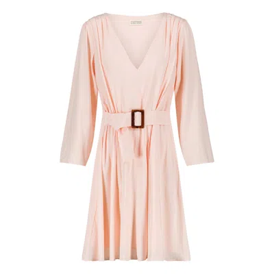 Marianne By Marie Jordane Women's Pink / Purple Elena Pale Pink Dress In Pink/purple