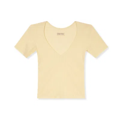 Marianne By Marie Jordane Women's Yellow / Orange Mila Pointelle Jersey Top Vanilla In Yellow/orange