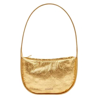 Marici Golden Shoulder Bag With Structured Frame In Brown