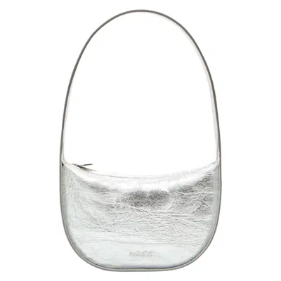 Marici Stylish Silver Shoulder Bag With Pinatex In White