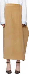 Marie Adam-leenaerdt Beige Oversized Straight Midi Skirt In 1008 Beige