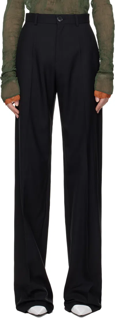 Marie Adam-leenaerdt Black Classic Wool Trousers In 9999 Black