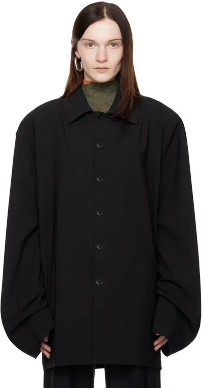 Marie Adam-leenaerdt Black Padded Shoulder Jacket In 9999 Black