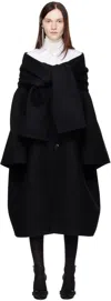 Marie Adam-leenaerdt Black Scarf Coat In 9999 Black