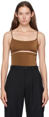 Marie Adam-leenaerdt Brown Cut Out Bodysuit In 7000 Brown