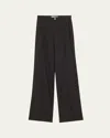Marie Adam-leenaerdt Classic Straight Leg Wool Pants In Anthracite