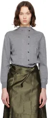 Marie Adam-leenaerdt Gray Trompe L'oeil Cardigan