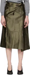 Marie Adam-leenaerdt Khaki Apron Flat Midi Skirt