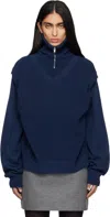 Marie Adam-leenaerdt Navy 4-in One Sweater In Blue