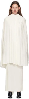 MARIE ADAM-LEENAERDT OFF-WHITE CAPE-STYLE MAXI DRESS