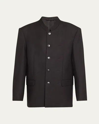 Marie Adam-leenaerdt Pinched Mao Wool Jacket In Anthracite