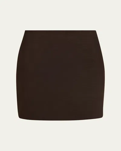 Marie Adam-leenaerdt Straight Mini Skirt In Brown