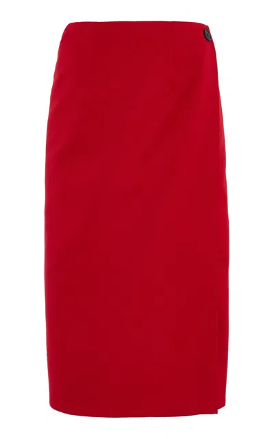 Marie Adam-leenardt Reversible Wool Midi Skirt In Black
