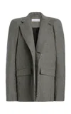 Marie Adam-leenardt Structured Checked Wool Blazer In Black,white