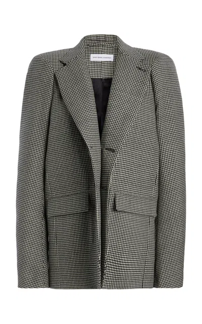 Marie Adam-leenardt Structured Checked Wool Blazer In Black,white