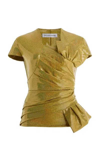 Marie Adam-leenaerdt Bolero Dress All In Glittered Top In Green