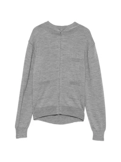 Marie Adam-leenaerdt Button-up Cut-out Cardigan In Gray