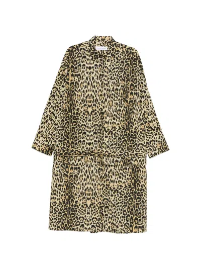 Marie Adam-leenaerdt Leopard-print Shirt Midi Dress In Animal Print