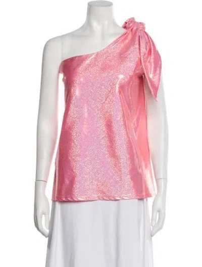 Pre-owned Marie Adam-leenaerdt Nylon One-shoulder Top In Pink