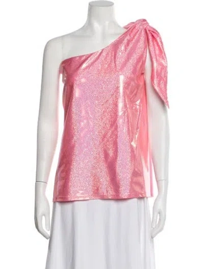 Pre-owned Marie Adam-leenaerdt Nylon Printed Top In Pink
