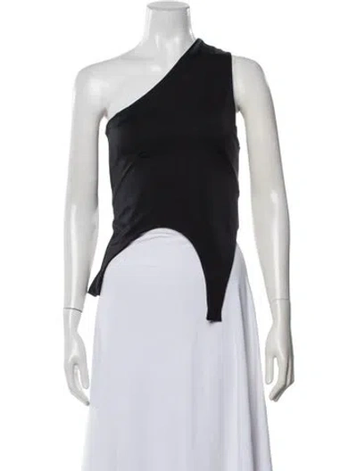 Pre-owned Marie Adam-leenaerdt One-shoulder Sleeveless Top In Black