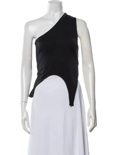 Pre-owned Marie Adam-leenaerdt One-shoulder Sleeveless Top In Black