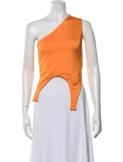 Pre-owned Marie Adam-leenaerdt One-shoulder Sleeveless Top In Orange