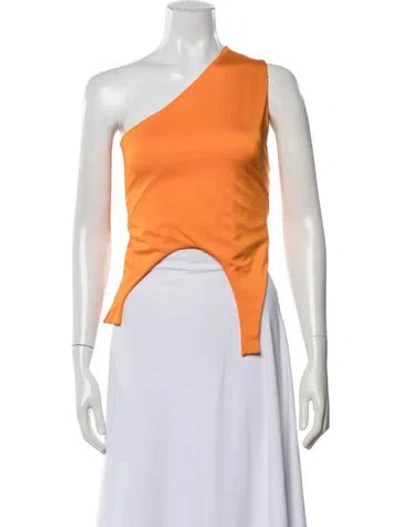 Pre-owned Marie Adam-leenaerdt One-shoulder Sleeveless Top In Orange