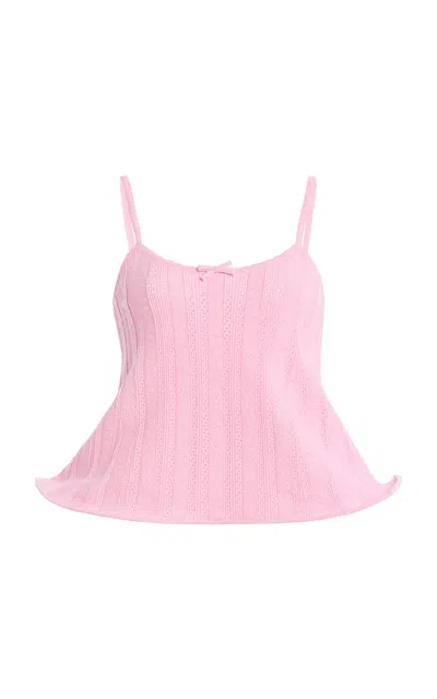 Marie Adam-leenaerdt Petit Cerceau Cotton-wool Top In Pink