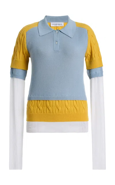 Marie Adam-leenaerdt Polo All In Cotton-wool Top In Multi