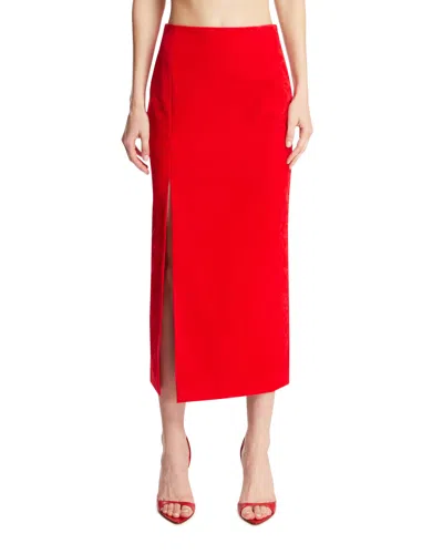 Marie Adam-leenaerdt Display Pencil Midi Skirt In Red