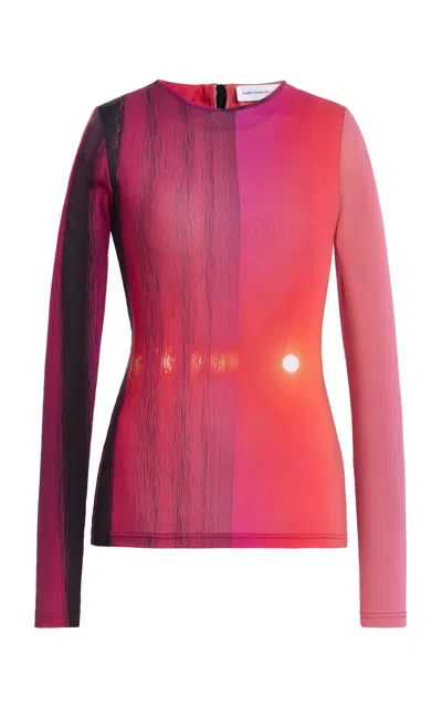 Marie Adam-leenaerdt Sunset Spandex Top In Red